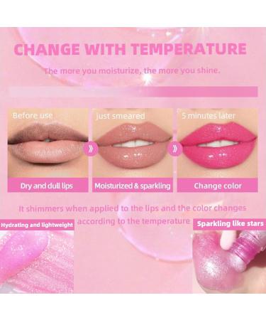 Optimismk Magic Color Changing Lip Oil - Long Lasting Hydrating Cubtosmile Lip Gloss | 2024 V2 (3 Mix) for Enchanting Color Shift - Buy Online on GoSupps.com