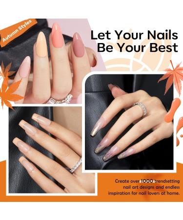 Modelones 32Pcs Gel Nail Polish Set - Nude Brown & Glitter Red Pink Colors with Glossy & Matte Finish - No Wipe Base Coat & Nail Primer Kit - Gifts for Women - DIY Home A0-California Dream - Buy Online on GoSupps.com