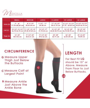 Medicella Premier Closed Toe Knee High Compression Socks for Women - 8-15 mmHg Medical Quality Sheer Support for Circulation & Travel (XX-Large Black) - Made in USA - Buy Online on GoSupps.com
