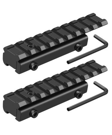 LONSEL Dovetail to Picatinny Rail Adapter 11mm Dovetail to 21mm Picatinny/Weaver Rail Convert Mount - Low Profile Scope Riser Rail Adaptor - Base Mount 3/8" to 7/8" Converter 2 PACK