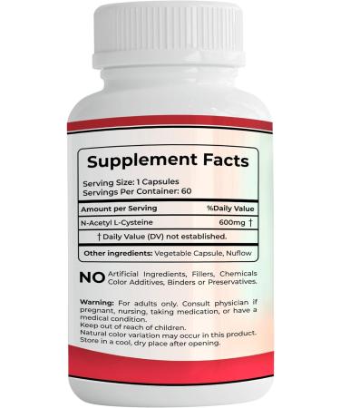 N'More NAC 600mg | 60 Veggie Capsules Non-GMO & Gluten Free - Buy Online on GoSupps.com