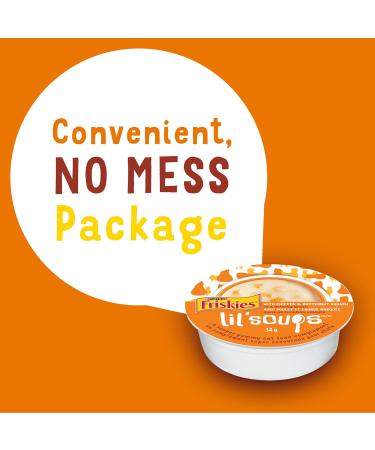 Friskies Lil' Soups Cat Food Complement Chicken and Butternut in Velvety Broth - 34 g Cup (8 Pack) Chicken & Butternut Squash in Broth - Buy Online on GoSupps.com