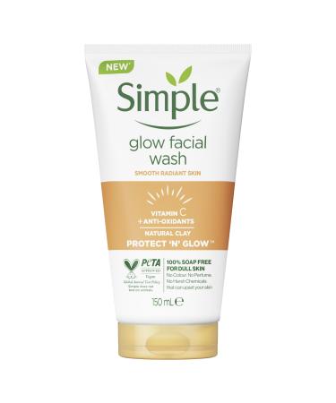 Simple Protect 'N' Glow Express Glow Clay Polish Cleanser leaves skin naturally glowing for expert facial skin care 150 ml 150 ml (Pack of 1)