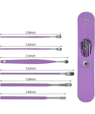 2 Pack Ear Wax Removal Kit - 6 Pcs Ear Pick Tool for Earwax Cleaning - Purple Ear Cleaner Set - Buy Online on GoSupps.com