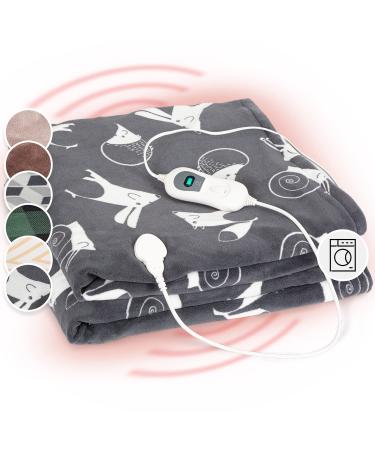 Klarstein XXL thermal blanket 120W heating ceiling with automatic switch -off cuddly ceiling for the bed sofa & camping electrical heating ceilings large thermal blankets energy -saving & washable blanket electrical 200x180 cm 200 x 180 cm anthracite anim