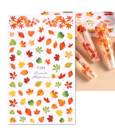 JMEOWIO Fall Nail Art Stickers - 9 Sheets Self-Adhesive Pumpkin & Maple Leaf Designs for Stunning Nail Decor - Buy Online on GoSupps.com