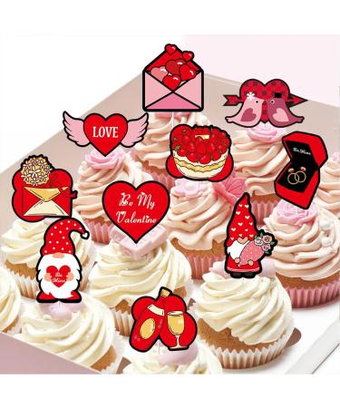 Heart Cupcake Toppers Valentine 's Day Cupcake Picks Wedding Cake Decorations BE MINE Make proposal Cupcakes Topper Cake Decoration Cake Picks Dessert(20 pcs) - Buy Online on GoSupps.com