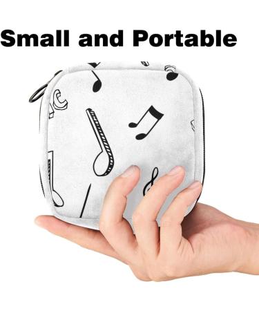 Black Musical Note Color Sanitary Napkin Storage Bag | Period Tampon Makeup Pad Pouch - GIAPB 4519 - Buy Online on GoSupps.com
