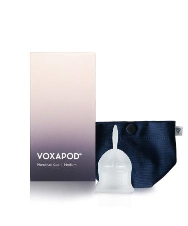VOXAPOD Menstrual Cup Large Size with Case - #1 Active Cup - Wear for 12 Hours - Most Comfortable Easy Removal Leak-Proof - Reusable Period Cup Medical-Grade Silicone - Heavy Flow Clear 1 Count (Pack of 1)