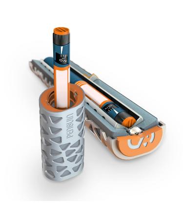 Penguin Insulin Cooler Travel Case - Reusable Temperature-Controlled Diabetic Insulin Pen Cooling Case - Keeps Diabetes Medicine Cold for 24 Hours. Aluminum Carry Case for Diabetic Pen Silver