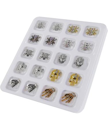 FEIlei Halloween Skull Nail Charms Nail Skeleton Charms 3D Spiders Nail Rhinestones - Buy Online on GoSupps.com