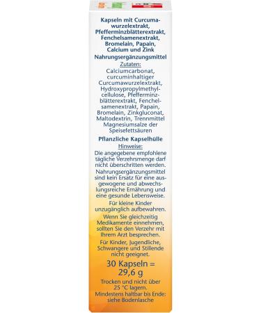 Doppelherz Digestion Curcuma & Enzymes - Supports Digestive Health with Calcium - 30 Capsules - Shop Internationally - Buy Online on GoSupps.com