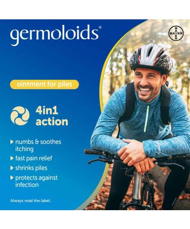 Germoloids Haemorrhoid & Piles Treatment Ointment - Triple Action Anaesthetic Relief - 55ml - Buy Online on GoSupps.com