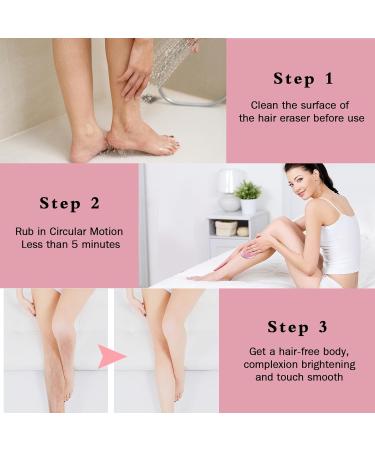 Crystal Hair Eraser for Men & Women | Reusable Painless Hair Removal Tool | Magic Exfoliation Device for Back Arms & Legs (Pink - Buy Online on GoSupps.com