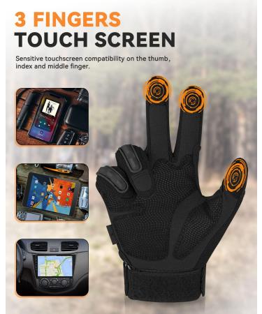 KUMGIM Tactical Gloves for Men - Black Military Combat Gloves | Touchscreen, Outdoor Hunting, Shooting, Paintball, Work | Large Size - Buy Online on GoSupps.com