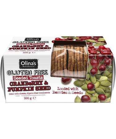 Olina's Bakehouse Gluten Free Cranberry & Pumpkin Seed Toast 100g Pack of 2 - Buy Online on GoSupps.com