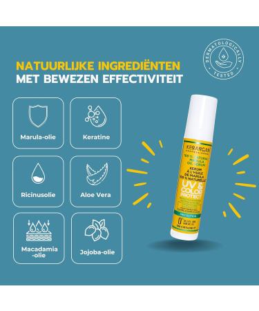 Sheny SAS Kerargan UV & Color Protective Hair Serum with Marula Oil for Dry and Colored Hair AntiFrizz Smoothing Moisturizing Without Sulfates GMOs Mineral Oil 50ml - Buy Online on GoSupps.com