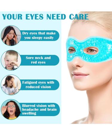 Reusable Gel Eye Masks - Cooling Pads for Migraine Relief Tired & Swollen Eyes Warm/Cool Therapy (2 Pack) - Buy Online on GoSupps.com