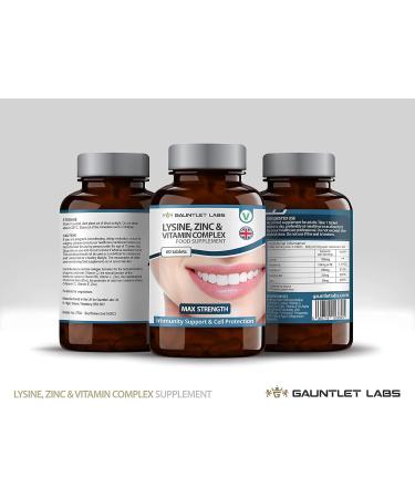 L-Lysine 1000mg Cold Sore & Shingles Treatment with Zinc & Vitamins | 5 Ingredient Premium Formula | Made in UK - Buy Online on GoSupps.com