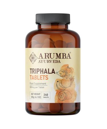 Arumba Ayurveda Triphala Tablets 240 Tablets 500 mg per Tablet Made with Pure Amalaki Powder Haritaki Powder Bibhitaki Powder - Buy Online on GoSupps.com