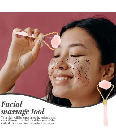 Jade Rolling Massager & Facial Beauty Tools - Skin Tightening Face Roller & Guasha Board | Spa Quality Massager for Body & Eyes - Miss Darcy Pink - Buy Online on GoSupps.com