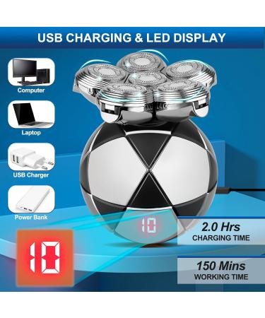 2024 Ultimate Head Shaver for Bald Men - IPX7 Waterproof Cordless Electric Razor 6D Rotary Grooming Kit with Clippers & Nose Trimmer - Buy Online on GoSupps.com