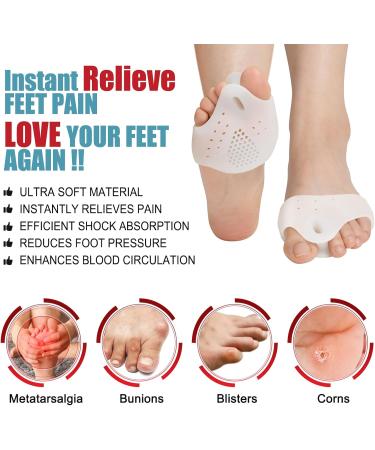 Toe Spacers & Separators - Soft Gel Metatarsal Pads for Morton's Neuroma Blisters & Hammer Toe - 4 PCS Breathable Big Toe Stretcher - Buy Online on GoSupps.com