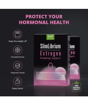 Estrogen Capsules - Chlorella Bladderwrack Iodine Rosemary Lemon Balm Extract - 120 Capsules - 60 Day Supply | SlimJOY SlimLibrium - Buy Online on GoSupps.com
