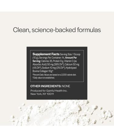 Gainful Performance Boost Collagen Peptides Powder with Vitamin C Skin Immune & Joint Support Grass Fed Bovine Collagen Unflavored 14 Servings 4.9 Ounce (Pack of 1) - Buy Online on GoSupps.com