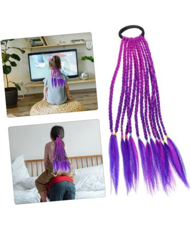 minkissy Wig Ponytail Hairpiece Braid Crochet Hair Extensions Ponytail Hair Extension Hair Accessories for Women Braids Girl Hair Braided Miss Hairpin Purple Photo High Temperature Wire 35X6X1CM Purple - Buy Online on GoSupps.com