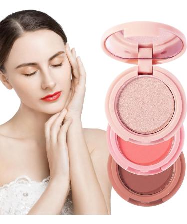 Highlighter Makeup Powder Palette | 3 in 1 Long Lasting Shimmer Eye Blush - Shimmer Contouring Sweatproof Long Lasting Shiny Look for Women Chaies - Buy Online on GoSupps.com