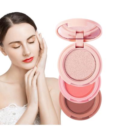 JPSDOWS makeup contour palette 3 in 1 lightening blush highlighter powder for men with luminous effect sweat resistant Jpsdows