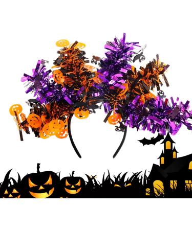 Halloween Headbands for Women - Pumpkin Ghost Bat Skeleton Colorful Wool Strips Halloween Hair Bands | Halloween Accessories for Adults Halloween Headwear Favors - Buy Online on GoSupps.com