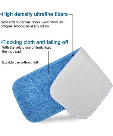 6 Pack Microfiber Replacement Mop Pads 18x6 - Reusable Wet & Dry Floor Cleaning Refills - Home & Commercial Use - Blue - Buy Online on GoSupps.com