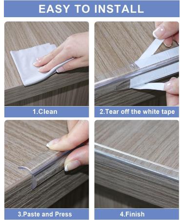 Clear Silicone Edge Protector Strip - Baby Proofing Corner Guards 6.6ft(2M) with Strong Adhesive - for Cabinets, Tables, Drawers - 10MM*2M - Buy Online on GoSupps.com