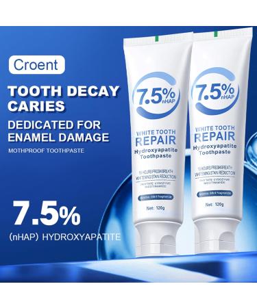 7.5 hydroxyapatite Toothpaste Set 2 Pcs Hydroxyapatite Toothpastes for Enamel Protection and Tooth Strengthening Gentle Mint Fresh Breath Daily Use for Oral Health - Buy Online on GoSupps.com
