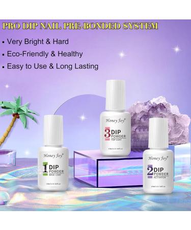 Honey Joy Dip Powder Nail Kit - 4 Colors Neon Bright Green Purple Dipping Powder Set - Salon Quality Manicure at Home - Dip-7pcs-02 - Buy Online on GoSupps.com