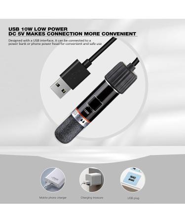 10W Aquarium Heater Fish Tank Heater Mini Tank Heater Heating Rod Constant Temperature Heater USB Interface Design Rechargeable Heating Accessory for Aquarium and Small Fish Tanks - Buy Online on GoSupps.com