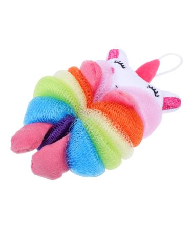 minkissy Unicorn Shower Loofah Bath Ball Travel Case Loofah for Kids Bath Scrubber for Body Kids Loofahs Rubbing Shower Balls Shower Tools Baby Sponge Pink Child Pe Powder Puff Body Wash