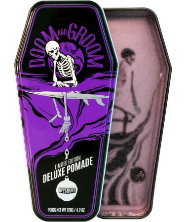 Uppercut Deluxe Pomade 120g: Professional Water Based Pomade for Classic Styles - Strong Hold and High Shine | Doom and Groom Limited Edition - Buy Online on GoSupps.com