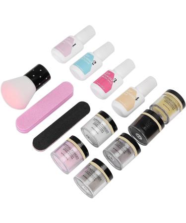 KOSDFOGE Dip Powder Nail Kit Starter Nail Dipping Powder Set Nail Art Powder Top Base Coat Gel Dust Brush Manicure Tool Set(K1215) - Buy Online on GoSupps.com