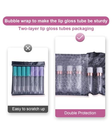 10Pcs CAIYA 8ml Empty Lip Gloss Tubes with Rubber Stoppers - Pink - DIY Lip Balm Bottles for Beauty Makeup - Buy Online on GoSupps.com