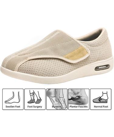 Men's Diabetic Edema Shoes - Adjustable Lightweight Non-Slip Sneakers for Swollen Feet Relief | Size 12 Color Gris - Buy Online on GoSupps.com