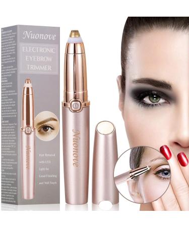Ey brows shaving eyebrow trimmer eyebrow trimmer electrically painless electrical women face trimmer for bikini arm leg grain with built-in LED light rose gold