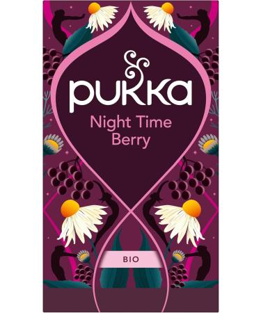  Pukka Pukka 4-pack of organic fruit-based tea bags "Night Time Berry " featuring chamomile lavender echinacea and elderberry for a peaceful evening's rest - Buy Online on GoSupps.com