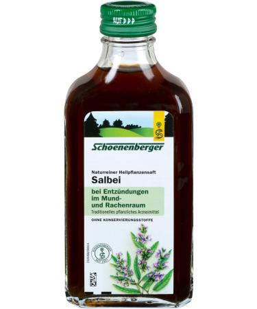 SAGE JUICE Schoenenberger 200 ml - Premium Medicinal Plant Juices for Optimal Health | International Shipping Available - Buy Online on GoSupps.com
