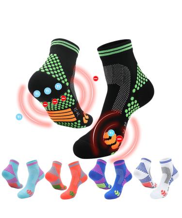Yorlary HIGHERSOCKS 2023 Far Infrared Schorl Titanium Ion Heightening Booster Socks Tourmaline Slimming Health Sock Women Men L(40-44) Mixed 5 Colors