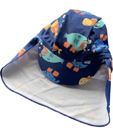 BONVERANO Baby Boys Sunsuit UPF 50+ Swimwear with Zipper and Sun Hat - Blue Fish, 12-18 Months - Buy Online on GoSupps.com
