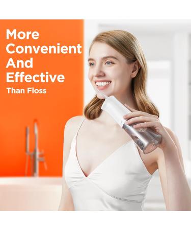 Bitvae Wireless Mouth Shower - 3 Cleaning Modes 6 Tips Waterproof Design 40 Days Use - Portable 260ml Oral Care Solution in Ice White - Buy Online on GoSupps.com