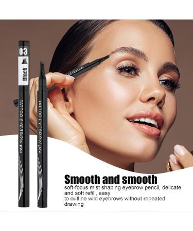 4 Tip Eye Brow Pencils Smudge-Proof Brow Pencil with 4 Forks Daily Eyebrow Makeup Supplies for Home Working Dating Traveling Gathering Jpsdows 3# Black - Buy Online on GoSupps.com